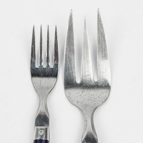 Lot of 3 Washington Forge Mardi Gras-Navy-Cobalt Flatware 2 Serving Forks 1 Fork