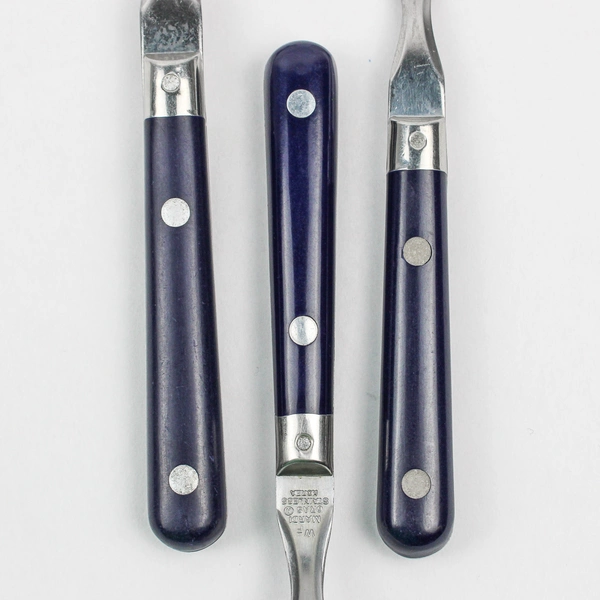 Lot of 3 Washington Forge Mardi Gras-Navy-Cobalt Flatware 2 Serving Forks 1 Fork