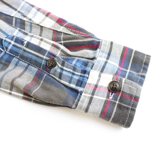 Red Camel Red Blue Gray Plaid Cotton Button-Up Men's Size Large