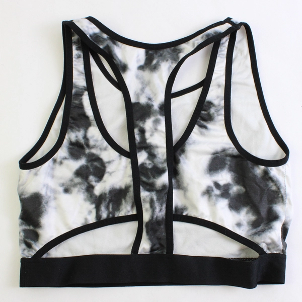 Justice Oh So Soft Black & White Tie Dye Unlined Sports Bra Girls' Size 36
