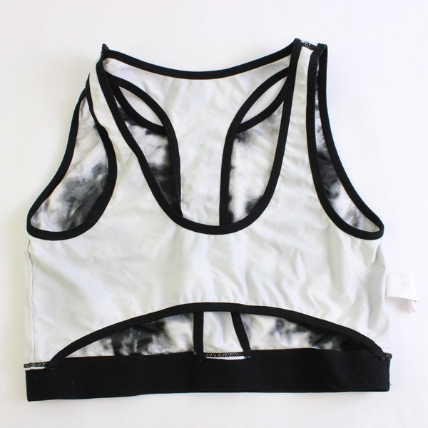 Justice Oh So Soft Black & White Tie Dye Unlined Sports Bra Girls' Size 36