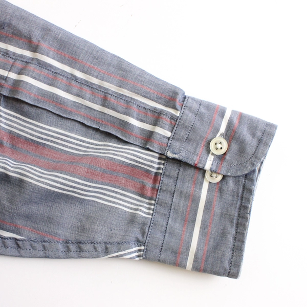 John Henry Blue Red and White Striped Button-Down Men's Large