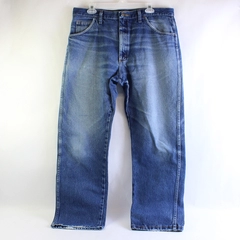 Rustler Medium Wash Straight-Leg Distressed Denim Jeans Men's 38 x 30