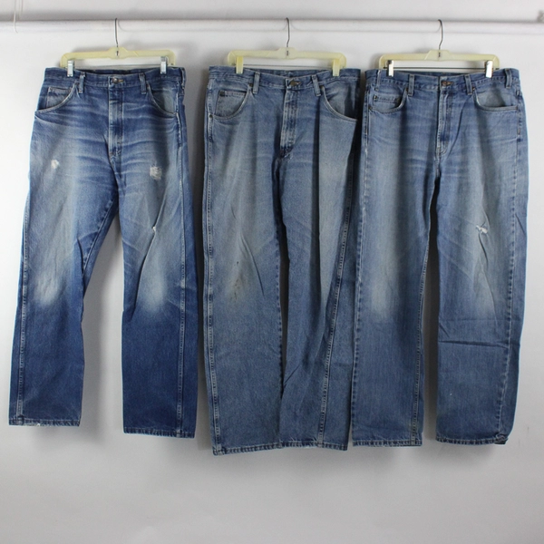 Lot of 3 Medium Wash Denim Jeans for DIY Craft Projects