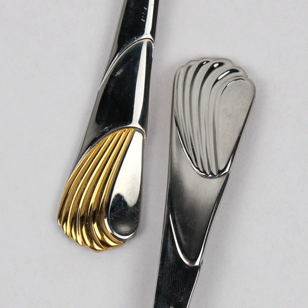 Lot Of 4 Yamazaki Seawinds (Stainless-Gold Accent) Flatware Soup Spoons