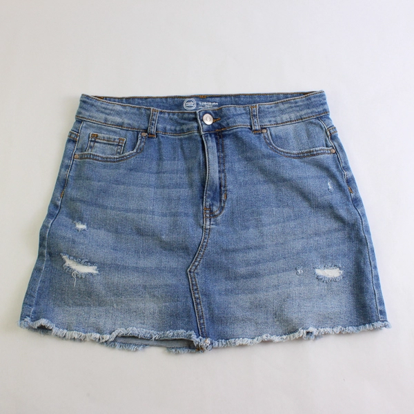 Wonder Nation Medium Wash Raw Hem Denim Skirt Girls' Size Large 10-12