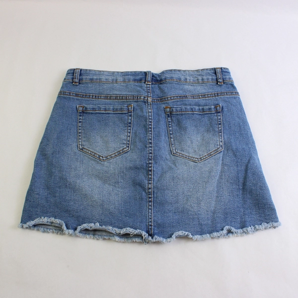 Wonder Nation Medium Wash Raw Hem Denim Skirt Girls' Size Large 10-12