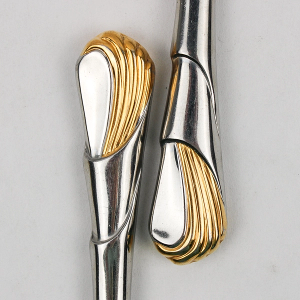 Lot Of 5 Yamazaki Seawinds Stainless Gold Accent Flatware French Hollow Knives