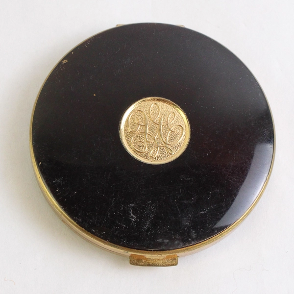 Vintage Revlon Ultima II Maroon Enamel Powder Compact with Mirror
