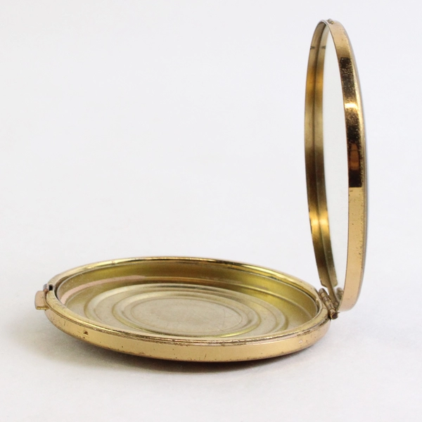 Vintage Revlon Ultima II Maroon Enamel Powder Compact with Mirror