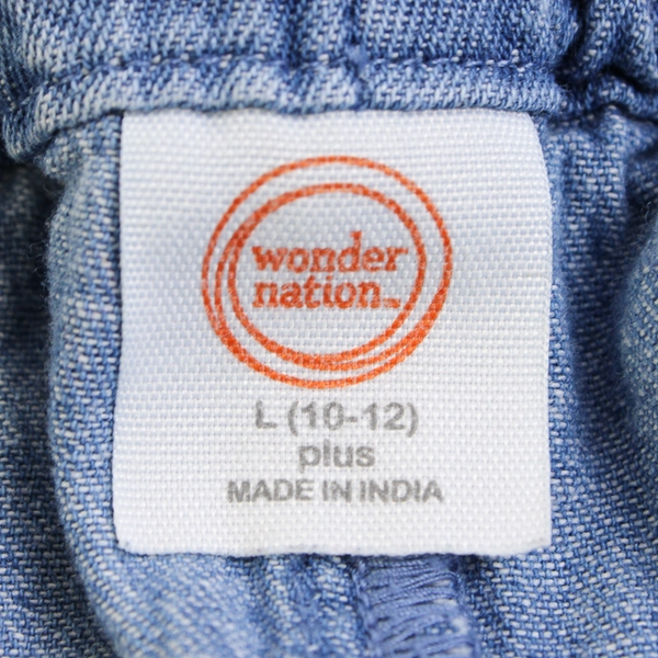 Wonder Nation Blue Cotton Shorts Girls' Size Large 10-12 Plus