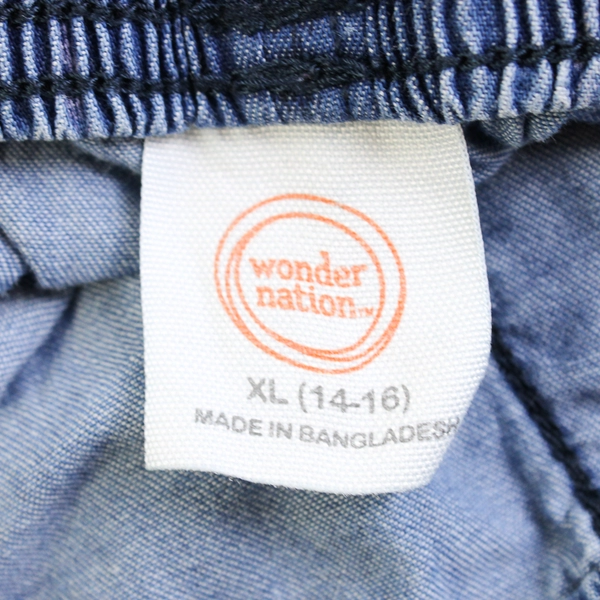 Wonder Nation Blue Cotton Shorts Girls' Size XL 14-16