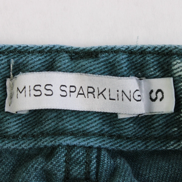 Miss Sparkling Green Dip Dye Denim Shorts Women's Size Small Flawed