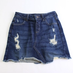 Justice Dark Wash Raw Hem Distressed Denim Skirt Girls' Size 16