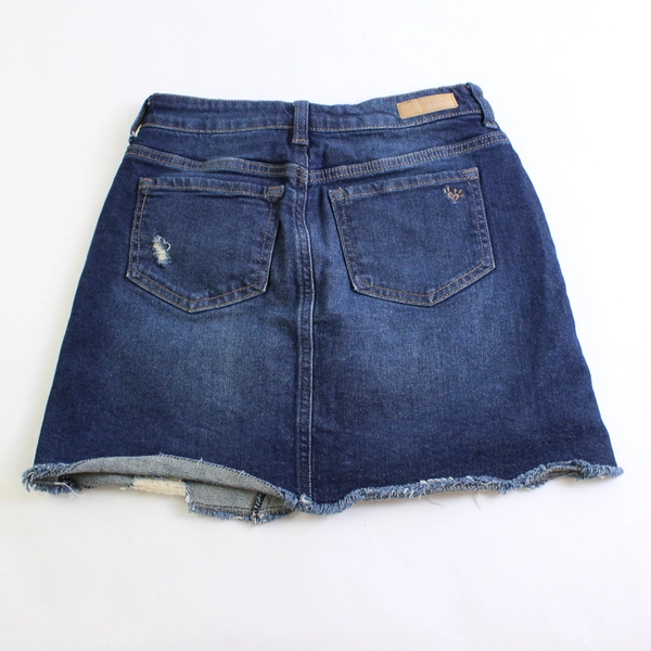 Justice Dark Wash Raw Hem Distressed Denim Skirt Girls' Size 16