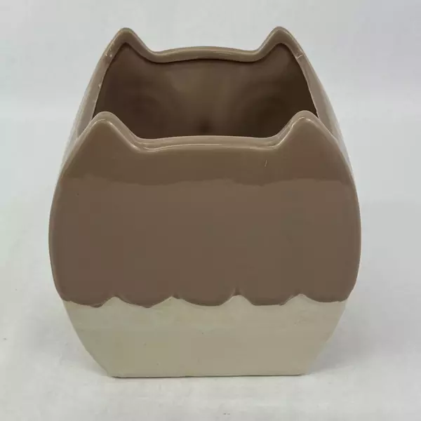 Central Garden And Pet Brown and White Ceramic Owl Planter w/ Pink Wings Eyes