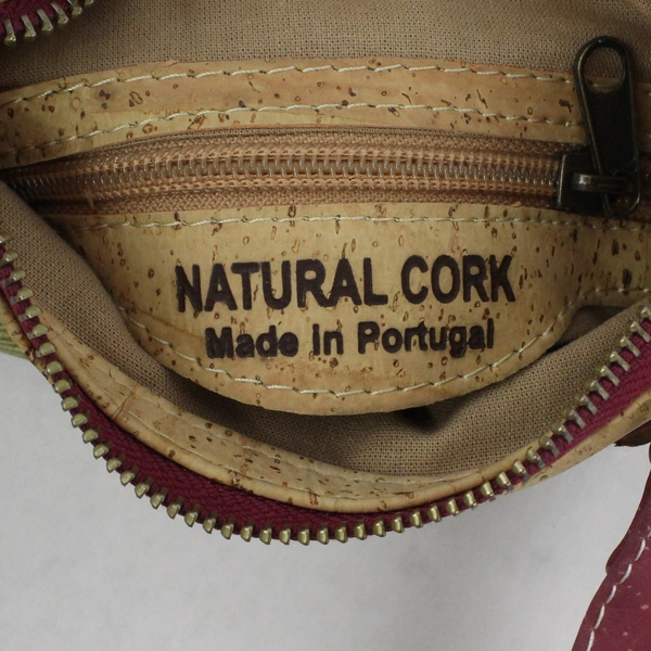 Natural Cork Crossbody Bag Made In Portugal Origami Bird Dandelion Seed Pattern