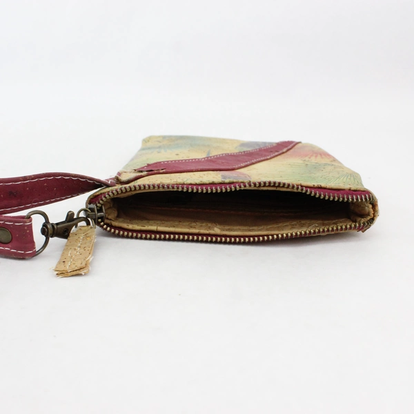 Natural Cork Crossbody Bag Made In Portugal Origami Bird Dandelion Seed Pattern