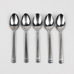 Lot Of 5 International Silver Riverton Frosted Stainless Flatware Soup Spoons