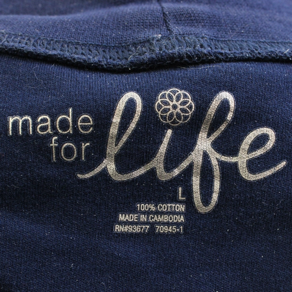 Made For Life Navy Blue Long-Sleeved Top Women's Size Large