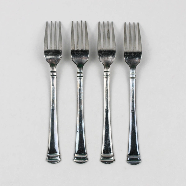 Lot Of 4 International Silver Riverton Frosted Stainless Flatware Forks