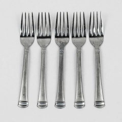 Lot Of 5 International Silver Riverton Frosted (Stainless) Flatware Salad Forks