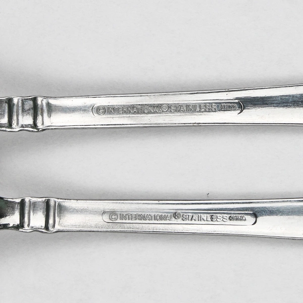 Lot Of 5 International Silver Riverton Frosted (Stainless) Flatware Salad Forks