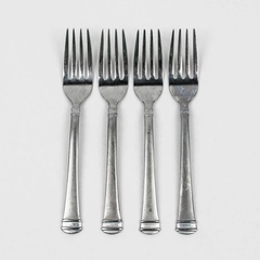 Lot Of 4 International Silver Riverton Frosted (Stainless) Flatware Salad Forks