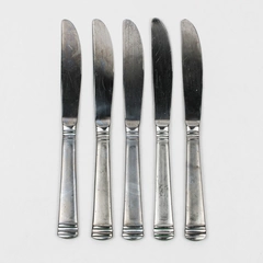 Lot Of 5 International Silver Riverton Frosted (Stainless) Flatware Solid Knifes