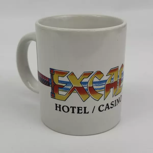Vintage Las Vegas Excalibur Hotel Casino Coffee Tea Mug Ceramic White Logo