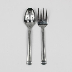 Lot Of 2 International Silver Riverton Frosted Flatware Serving Fork & Spoon