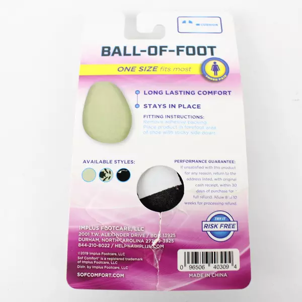 SOFCOMFORT Ball-Of-Foot One Size Most 3 Pair Pack