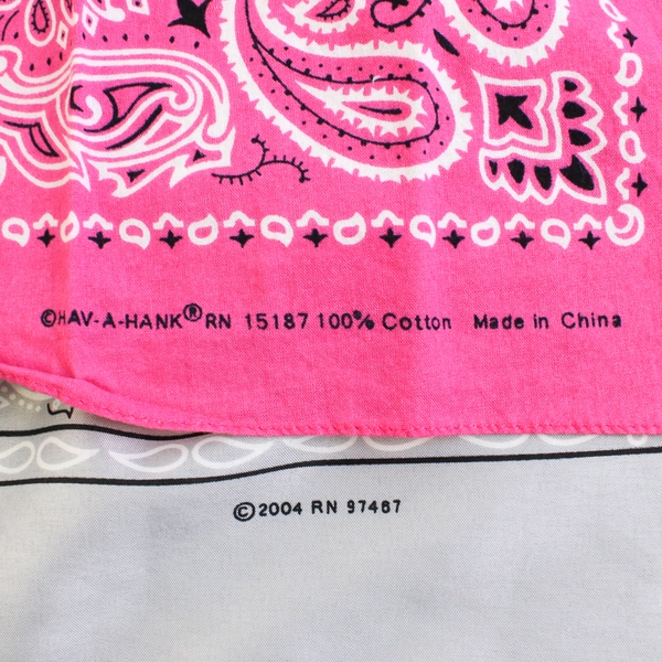 Lot Of 3 Bandana Handkerchief Pink Gray & Yellow Outdoors 21" x 21"