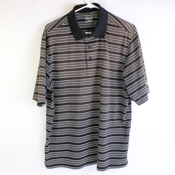 Slazenger Black and White Striped Polo Men's Size Large