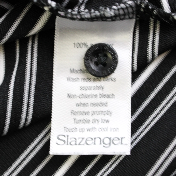 Slazenger Black and White Striped Polo Men's Size Large
