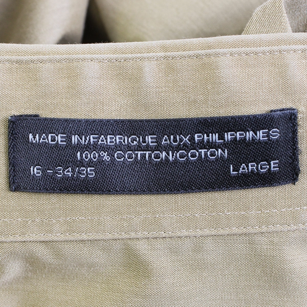 Claiborne Medium Brown Cotton Button-Up Shirt Men's Size Large