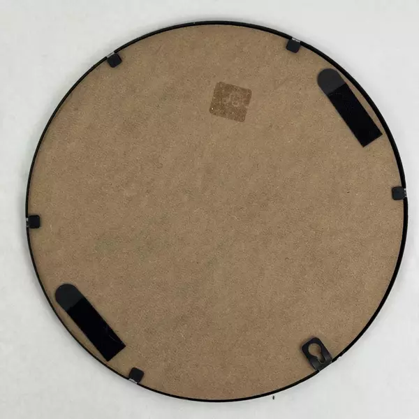 Lot of 2 Black Plastic Framed 12 Inch Diameter Wall Mirrors