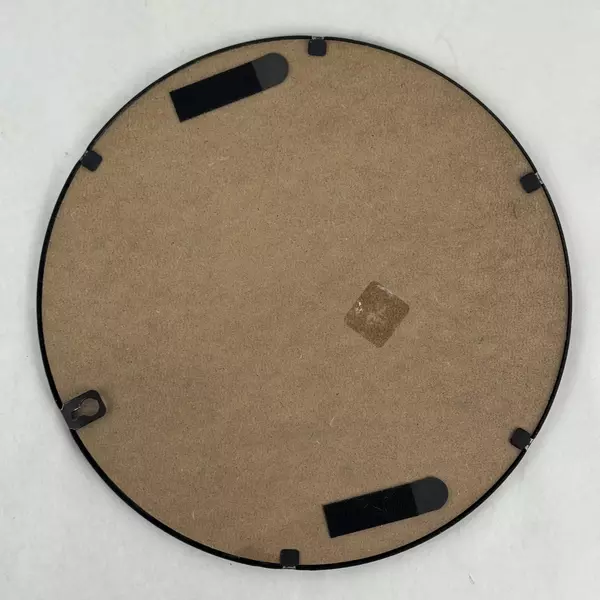 Lot of 2 Black Plastic Framed 12 Inch Diameter Wall Mirrors