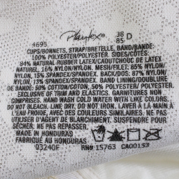 Playtex Cream-Colored Unlined Wireless Bra Women's Size 38D