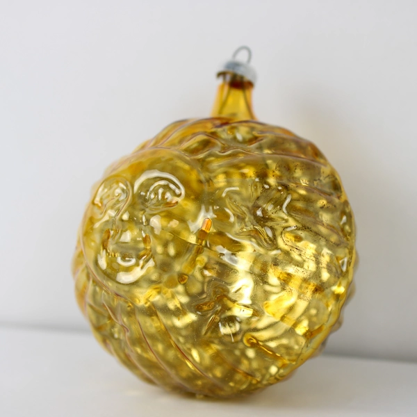 Celestial Sun Moon Ornament Christmas Gold Two Sides Plastic
