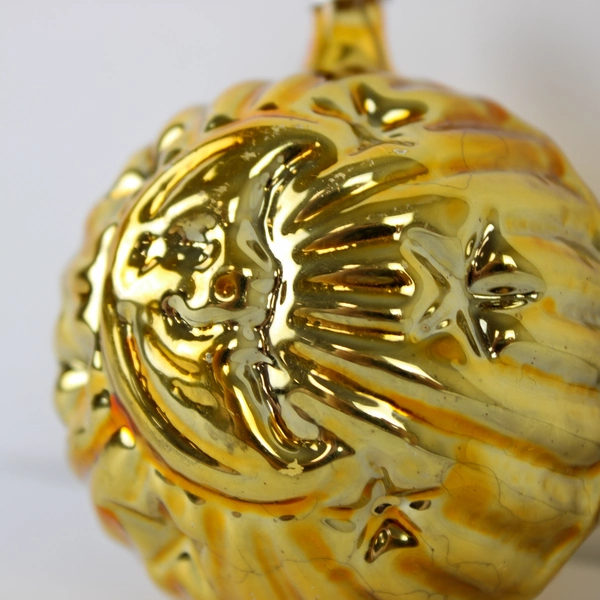 Celestial Sun Moon Ornament Christmas Gold Two Sides Plastic
