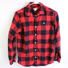 Cat & Jack Girl's Long Sleeve Plaid Button Up Collar Shirt Kids Size XL 16