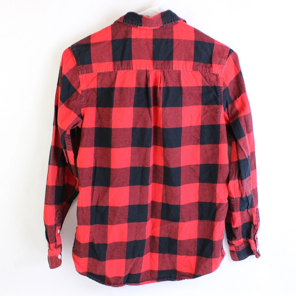 Cat & Jack Girl's Long Sleeve Plaid Button Up Collar Shirt Kids Size XL 16