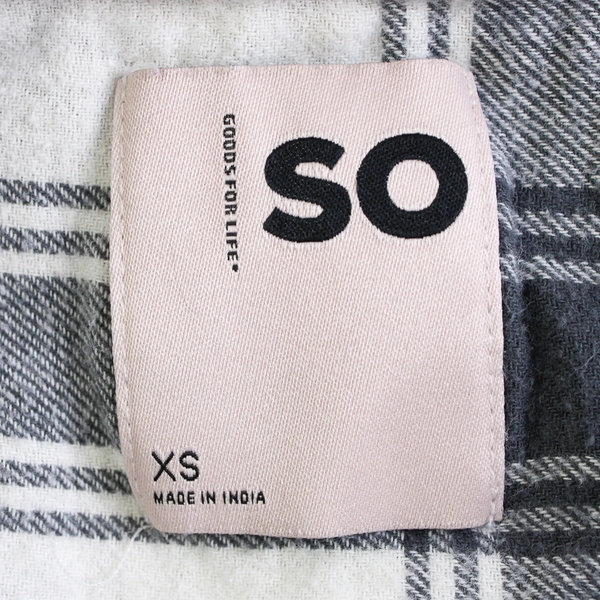 Sonoma Goods For Life Women's Plaid White & Gray Button-Down Shirt Size XS 