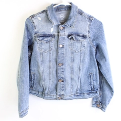 Wonder Nation Girl's Distressed Blue Jean Denim Jacket Size XL (14-16) Youth