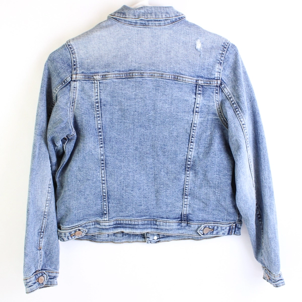 Wonder Nation Girl's Distressed Blue Jean Denim Jacket Size XL (14-16) Youth