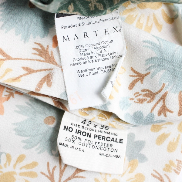 Lot of 5 Vintage Floral Patterned Pillowcases for DIY Scrap Fabric