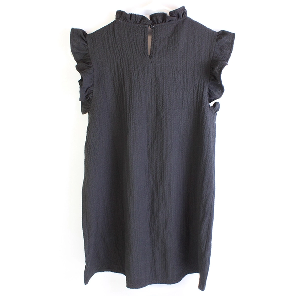 Camisa Women's Black Ruffle Sleeveless Shirt Size S