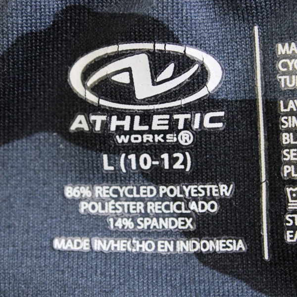 Athletic Works Girl's Blue Camo Leggings With Pockets Size L 10/12