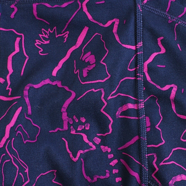 Avia Women's High Rise Stretch Blue & Pink Floral Biker Shorts S 7" Inseam